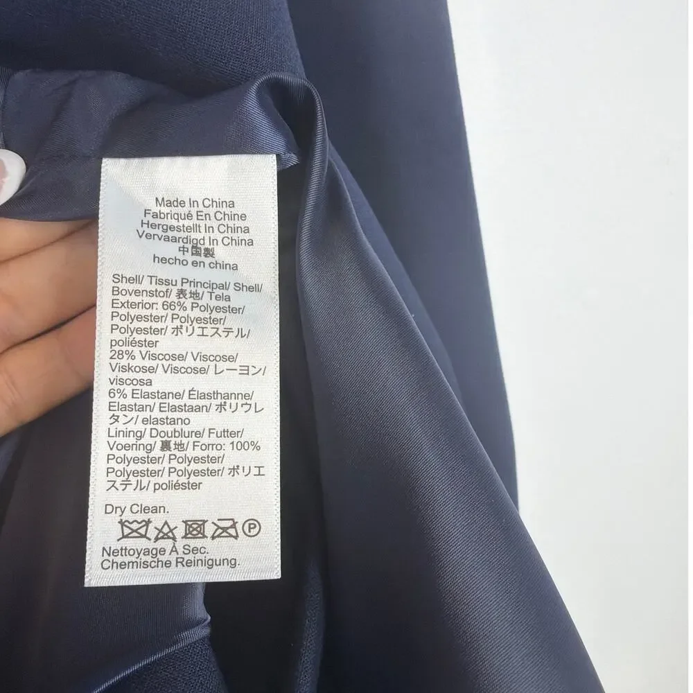 NEW J.Crew Double-breasted blazer in four-season stretch Navy Blue 6